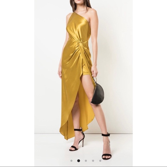 michelle mason twist knot midi dress